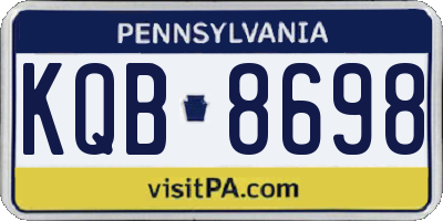 PA license plate KQB8698