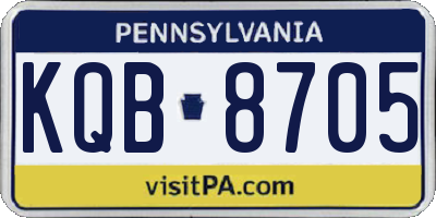 PA license plate KQB8705