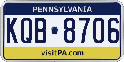 PA license plate KQB8706