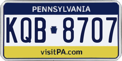 PA license plate KQB8707