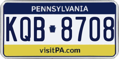 PA license plate KQB8708