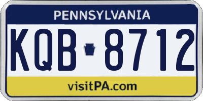 PA license plate KQB8712
