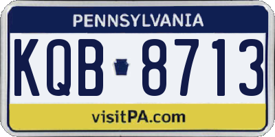 PA license plate KQB8713