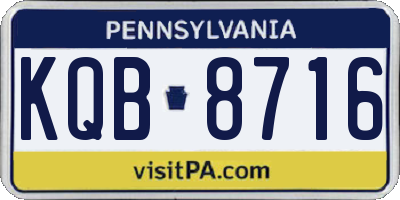 PA license plate KQB8716