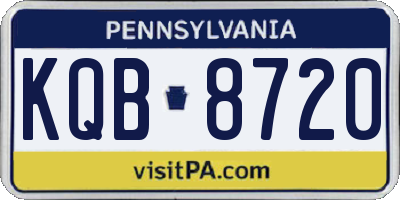 PA license plate KQB8720