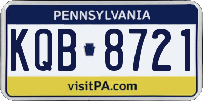 PA license plate KQB8721