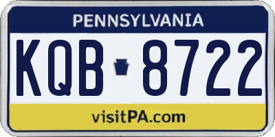 PA license plate KQB8722