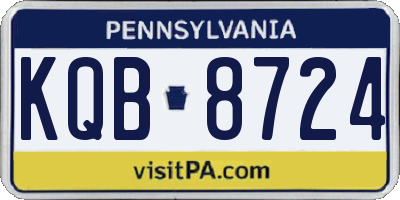 PA license plate KQB8724
