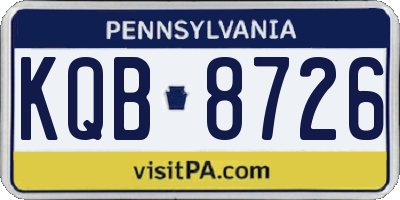 PA license plate KQB8726