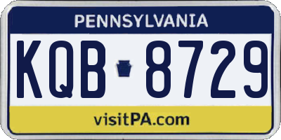 PA license plate KQB8729