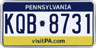PA license plate KQB8731
