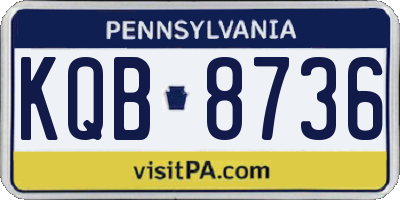 PA license plate KQB8736