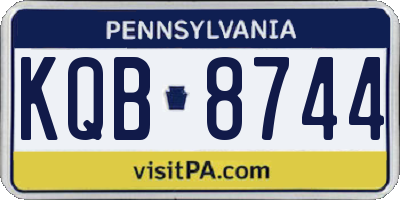 PA license plate KQB8744