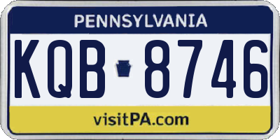 PA license plate KQB8746