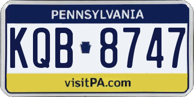 PA license plate KQB8747