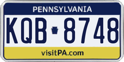 PA license plate KQB8748
