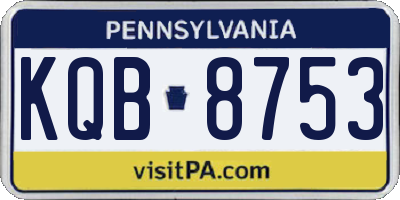 PA license plate KQB8753