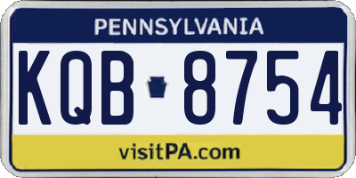 PA license plate KQB8754
