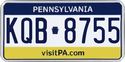 PA license plate KQB8755