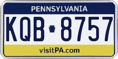 PA license plate KQB8757