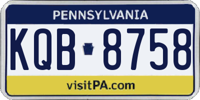 PA license plate KQB8758