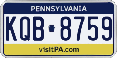 PA license plate KQB8759