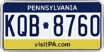 PA license plate KQB8760