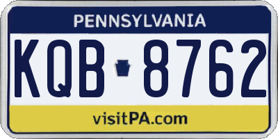 PA license plate KQB8762
