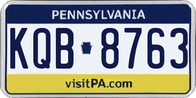 PA license plate KQB8763
