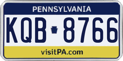 PA license plate KQB8766