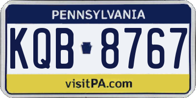 PA license plate KQB8767