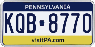 PA license plate KQB8770