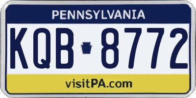 PA license plate KQB8772