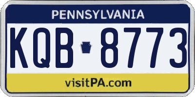 PA license plate KQB8773