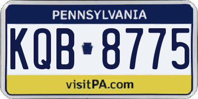 PA license plate KQB8775