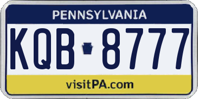 PA license plate KQB8777