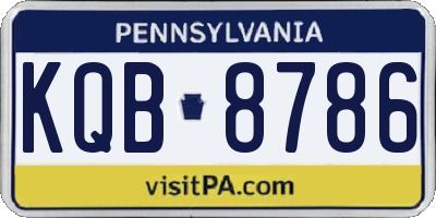 PA license plate KQB8786