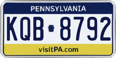 PA license plate KQB8792