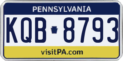 PA license plate KQB8793
