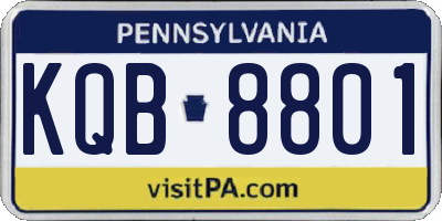 PA license plate KQB8801