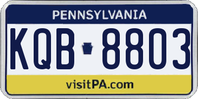 PA license plate KQB8803