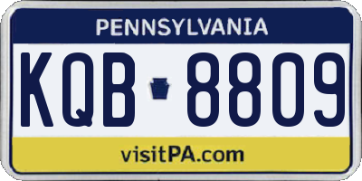 PA license plate KQB8809