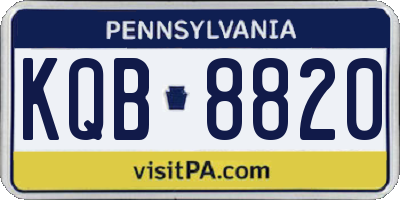 PA license plate KQB8820