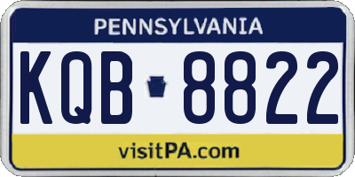 PA license plate KQB8822