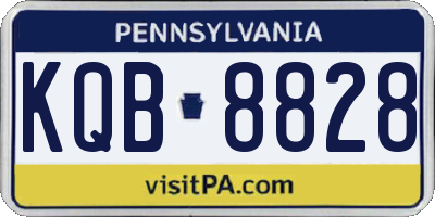 PA license plate KQB8828