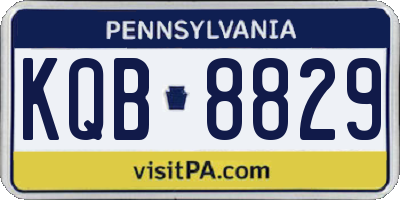 PA license plate KQB8829