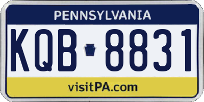 PA license plate KQB8831