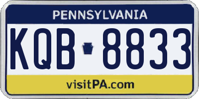 PA license plate KQB8833