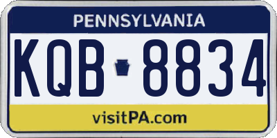 PA license plate KQB8834