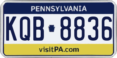 PA license plate KQB8836